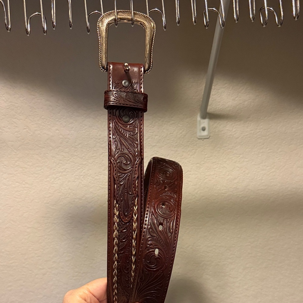Women’s Brown Embossed Leather Belt